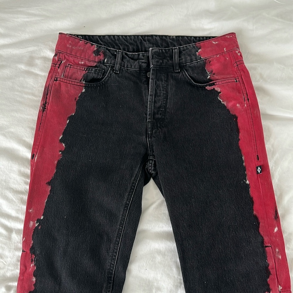 Good as new Marcelo Burlon black and burgundy denim jean pants